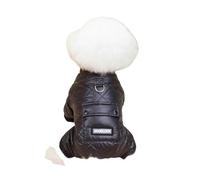 DTEYSD Dog Vest Pet Cat Dog Clothing Puppy Clothes Snow And Water Proof Autumn And Winter Casual Four-leg Cotton Coat-black-40cm Long