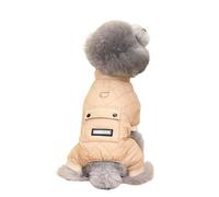 DTEYSD Dog Vest Pet Cat Dog Clothing Puppy Clothes Snow And Water Proof Autumn And Winter Casual Four-leg Cotton Coat-brown-40cm Long