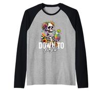 DTF Down to Fiesta Funny Mexican Skull Cinco De Mayo Raglan Baseball Tee