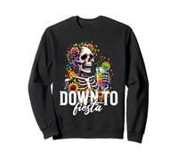 DTF Down To Fiesta Funny Mexican Skull Cinco De Mayo Sweatshirt
