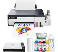 DTF Printer A4 High-Speed Transfer Machine with White Ink Mixing System and Roll Feeder for DIY T-Shirts(DTF Printer+Oven+6 * 250ml Ink+Roll Films+ DTF Powder)