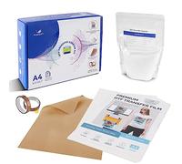 DTF Transfer Film Powder Kit, All-in-One DTF Sublimation for Starter- 30 Sheets Direct to Film Transfer Paper & 8.8oz White Digital Hot Melt Adhesive DTF Powder for All Color Fabrics