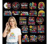 Dtf Transfers Ready to Press - 20 Pcs Iron on Transfers for T-Shirts, DIY Activity Professionals Week Gifts, Iron on Vinyl Design, Heat Transfer Stickers for Bag Jeans Clothes Pillow Covers DIY Crafts