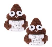 DtgEcd 2 Pcs Fake Poo, Positive Poo, Doll With Positive Affirmation Cards, Mini Pocket Hug Positivity Gifts, Cute And Portable Motivational Gifts Decoration For Birthday Holiday Party