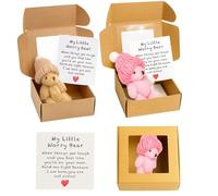 DtgEcd 2 Pcs Hug In A Box, Little Bear In A Box, Little Worry Bear Pocket Hug Gift Fluffie Handmade Plush Mini Teddy Bear Doll, Tiny Positive For Friends
