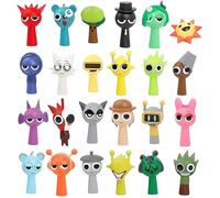 DtgEcd 24 PCS Sprunki Action Figures Toys Set, Colourful and Strange Figures Big Eyes 4-5cm Mini Toys, Sprunkis Wenda Statue, Sprunki Cartoon Characters for Any S-prunki Games Fan Girls and Boys