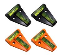 DtgEcd 4 Pack T Type Spirit Level, Mini Bubble Leveling Tool for Caravan Motorhome Camera Tripod, Small Spirit Level with ABS Construction (2 Black, 2 Orange)