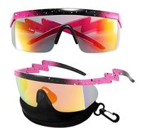 DtgEcd Cycling Glasses,Polarized Sports Sunglasses Mens Womens,Retro Semi Rimless Sunglasses 80s, Protection Outdoor Bike Glasses Ski Surfing Goggles