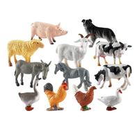 DtgEcd Farm Animals Toys Set, 12PCS Plastic Farm Animal Figures for Kids, Educational Playset for Toddlers, Realistic Farmyard Animals for Birthday Party Decorations and Learning