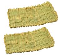 DtgEcd Guinea Pig Toys, Rabbit Bed and Scratch Mat, Bunny Toys with Fake Hay,Hide Accessories, Rabbit Mat and Straw for Small Pets, 28 x 20 x 1 cm