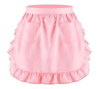 DtgEcd Princess Style Waitress Apron With Pockets, Perfect For Cooking, Baking, And Serving, Cute And Functional Pink Apron For Women