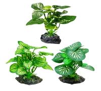 DtgEcd Reptile Accessories, Turtle Tank Accessories, 3 Artificial Aquarium Plants, Fish Tank Plants, Silk Aquarium Plants, 7x5x10 cm, Betta Fish Accessories, Vivarium Plants