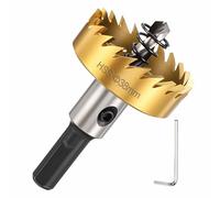 DTGN 1-1/2" Hole Saw 4341 High Speed Steel - 38mm Hole Cutter - Good for Thin Metal/PVC/Acrylic/Plastic/Wood Board - Gold