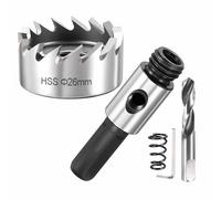 DTGN 1-1/32" Hole Saw 4341 High Speed Steel - 26mm Hole Cutter - Good for Thin Metal/PVC/Acrylic/Plastic/Wood Board - Silver