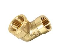 DTGN 1/2 NPT x 3/4 NPT (Female x Female) 90 Degree Brass Pipe Fitting - Good for Water Pipe System - Brass Street Elbow Adapter - Gold Tone