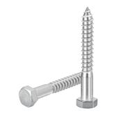DTGN 1/2" x 4" Hex Lag Bolts - 2 Pack - for Woodworking, Furniture - 304 Stainless Steel Partial Thread Hexagon Head Lag Screws for Wood - Silver