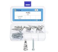 DTGN 1/2"x1-1/4" Self-Drilling Drywall Anchors with Screws Kit - 10 Set - Good for Concrete Tile Cement - Zinc Alloy Hollow Wall Anchors Kit with 35mm Screws