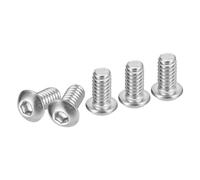 DTGN 1/4-20x1/2" Button Head Socket Cap Screws - 25Pack - Good for Machine - 304 Stainless Steel 18/8 - Hex Drive Full Thread UNC Fasteners