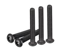 DTGN 1/4-20x2" Button Head Socket Cap Screws - 10Pack - Good for Machine - Carbon Steel Black Oxide - Hex Drive Full Thread UNC Fasteners