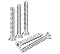 DTGN 1/4"-20x2" Phillips Countersunk Head Bolt - 25pcs - Good for Outdoor Machinery Fastening Maintenance - 304 Stainless Steel Flat Head Machine Screw Bolt - Silver Color
