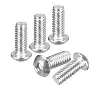 DTGN 1/4"-20x3/4" Button Head Socket Cap Screws - 10Pack - Good for Road Bicycle, Mountain Bike, Auto, Motorcycle - 304 Stainless Steel Whitewashed - Hex Socket Drive Fasteners