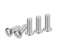 DTGN 1/4-20x3/4" Button Head Socket Cap Screws - 25Pack - Good for Machine - 304 Stainless Steel 18/8 - Hex Drive Full Thread UNC Fasteners