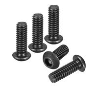 DTGN 1/4"-20x3/4" Button Head Socket Cap Screws - 5Pack - Good for Road Bicycle, Mountain Bike, Auto, Motorcycle - Carbon Steel Black Oxide - Hex Socket Drive Fasteners