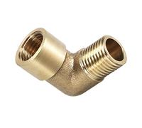 DTGN 1/4 BSP X1/4 BSP(Male x Female) 90 Degree Elbow Pipe Fitting - Good for Water Pipe System - Brass Tube Fittings - Gold Tone