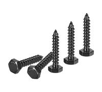 DTGN 1/4" x 1-1/4" Hex Lag Bolts - 25 Pack - for Woodworking, Furniture - 304 Stainless Steel Partial Thread Hexagon Head Lag Screws for Wood - Black
