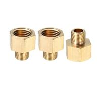 DTGN 1/8 PT Male x 1/4 PT Female Brass Threaded Pipe Fitting - 3Pack - Good for Pipe Connection - Brass Pipe Reducer - Gold Tone
