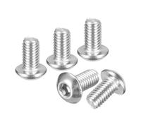 DTGN #10-32x3/8" Button Head Socket Cap Screws - 100Pack - Good for Road Bicycle, Mountain Bike, Auto, Motorcycle - 304 Stainless Steel Whitewashed - Hex Socket Drive Fasteners