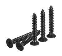 DTGN 100Pcs #10x1-1/4" Flat Head Wood Screws, 304 Stainless Steel Phillips Self Tapping Screws - Good for Woodworking, Furniture - Black