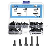 DTGN 100Pcs #6-32 Bolts Socket Head Screws Kit, #6-32 Screw Assortment, 12.9 Grade Steel #6-32 x 1/4", 3/8", 1/2", 5/8", 3/4" Hex Socket Head Cap Screws Bolt Set for 3D Printing DIY