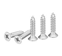 DTGN 100Pcs #7x3/4" Flat Head Wood Screws, 304 Stainless Steel Phillips Self Tapping Screws - Good for Woodworking, Furniture - Silver