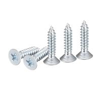 DTGN 100Pcs #8x3/4" Flat Head Wood Screws, Carbon Steel Phillips Self Tapping Screws - Good for Woodworking, Furniture - Silver
