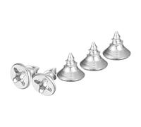 DTGN 100Pcs M4.2x12mm Flat Head Wood Screws, 304 Stainless Steel Phillips Self Tapping Screws - Good for Woodworking, Furniture - Silver