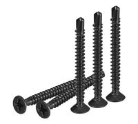 DTGN 100Pcs ST3.5x32mm Self Drilling Screws, 410 Stainless Steel Flat Head Phillips Sheet Metal Screw - Good for Wood to Metal, Furniture - Black