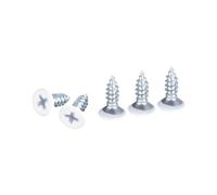 DTGN 100Pcs ST4.2x13mm Self Drilling Screws, Carbon Steel White Flat Head Phillips Sheet Metal Screw - Good for Wood to Metal, Furniture - White