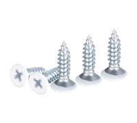 DTGN 100Pcs ST4.2x16mm Self Drilling Screws, Carbon Steel White Flat Head Phillips Sheet Metal Screw - Good for Wood to Metal, Furniture - White