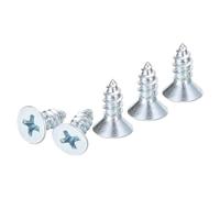 DTGN 100Pcs ST4.8x13mm Self Drilling Screws, Carbon Steel Flat Head Phillips Sheet Metal Screw - Good for Wood to Metal, Furniture - Silver