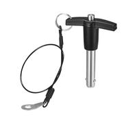DTGN 10mmx30mm(DxL) T Handle Quick Release Pin - Good for Quickly Connecting and Hooking Up Components - 304 Stainless Steel Ball Locking Pin with Push Button - Black/Silver