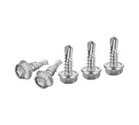 DTGN #10x1/2" Hex Washer Head Self Drilling Screws - 50Pack - Good for Machine - 410 Stainless Steel - Self Tapping Sheet Metal Screws