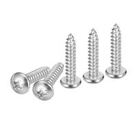 DTGN #10x7/8" Silver Screws - 25Pack - 304 Stainless Steel Pan Head Phillips Screw