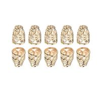 DTGN 11x13x5mm Bell Stopper - 10Pack - Good for DIY Drawstring Lanyard Backpacks - Alloy Conical Cord Ends Lock Cord Rope Fastener Ends Stopper - Gold