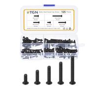 DTGN 125Pcs M3-0.5x8/12/16/20/25mm Button Head Socket Cap Screws - Carbon Steel Bolt Set Assortment Kit - Good for Road Bicycle, Mountain Bike, Auto