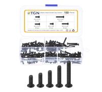 DTGN 150Pcs M3-0.5x8/10/12/16/20mm Button Head Socket Cap Screws - Carbon Steel Bolt Set Assortment Kit - Good for Road Bicycle, Mountain Bike, Auto