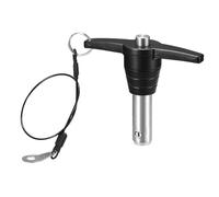 DTGN 16mmx30mm(DxL) T Handle Quick Release Pin - Good for Quickly Connecting and Hooking Up Components - 304 Stainless Steel Ball Locking Pin with Push Button - Black/Silver