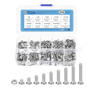 DTGN 180Pcs #4-40 x 3/16" /1/4" /5/16" /3/8" /1/2" /5/8" / 3/4" /7/8"/ 1" Flat Head Hex Socket Cap Screws Bolts Nuts Kit, 304 Stainless Steel