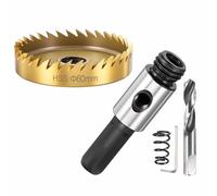 DTGN 2-3/8" Hole Saw 4341 High Speed Steel - 60mm Hole Cutter - Good for Thin Metal/PVC/Acrylic/Plastic/Wood Board - Gold