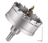 DTGN 2-7/8" Tungsten Carbide Hole Saw - 73mm Hole Cutter - Good for Thick Stainless Steel/Sheet Metal/Iron/Alloy - Silver